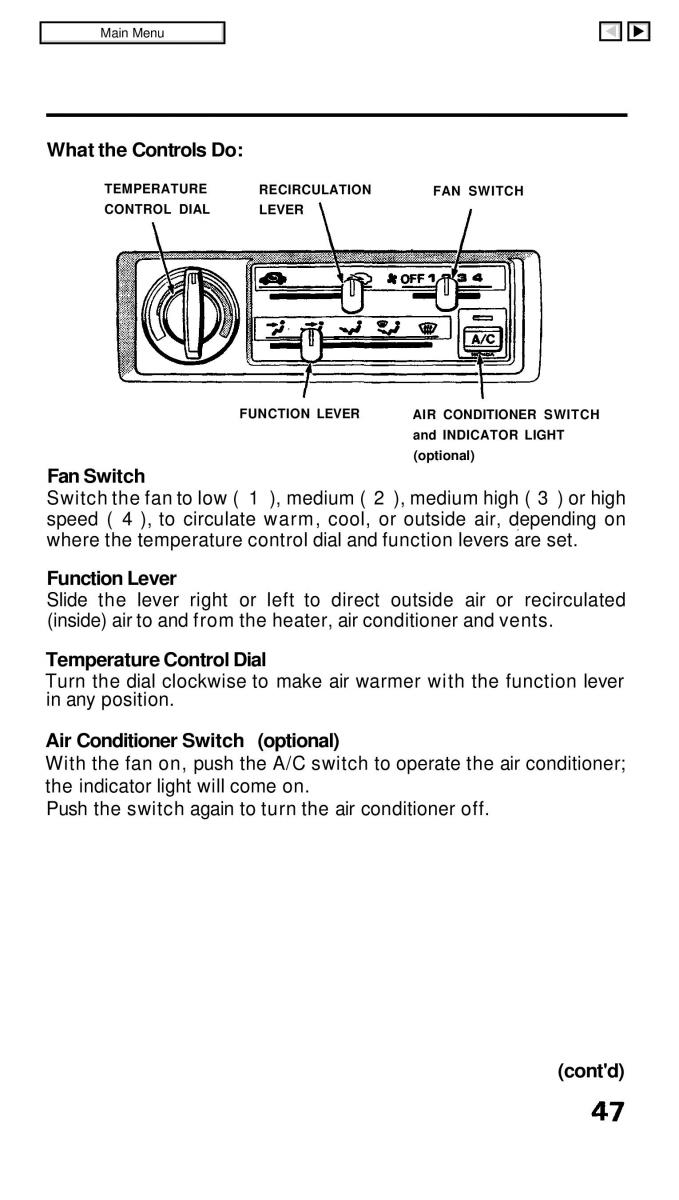 Honda Civic IV 4 Hatchback Sedan owners manual / page 54