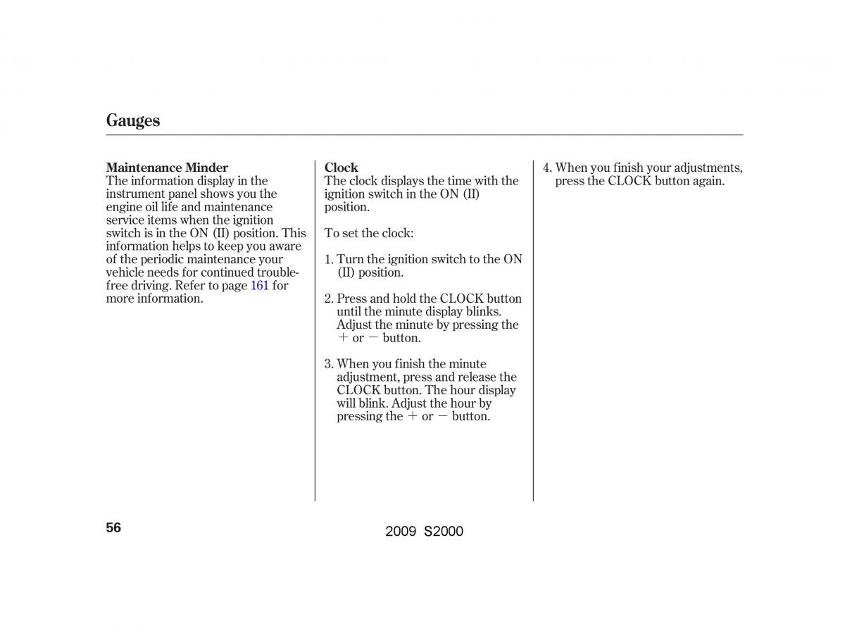 Honda S2000 AP2 owners manual / page 59