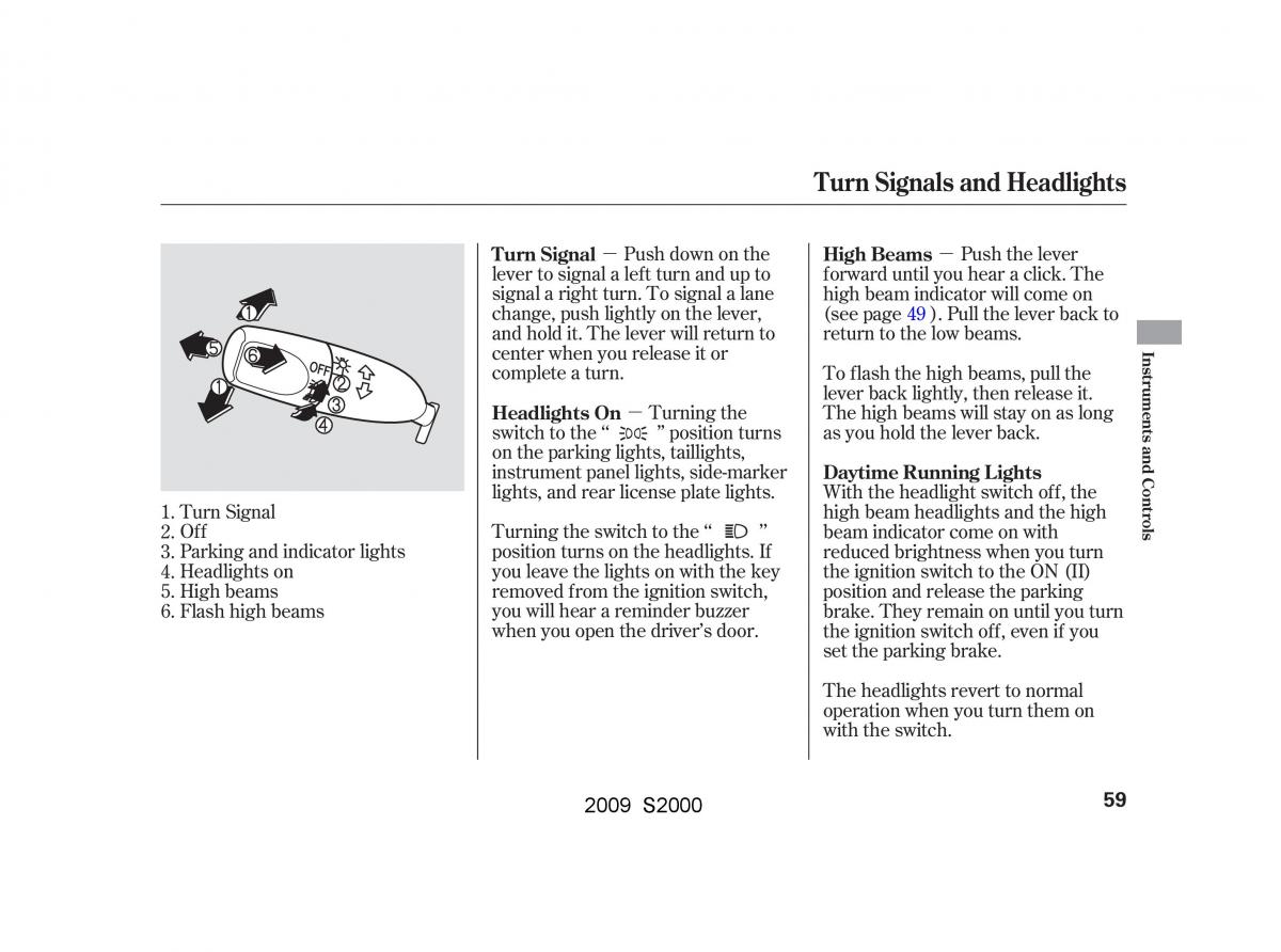 Honda S2000 AP2 owners manual / page 62