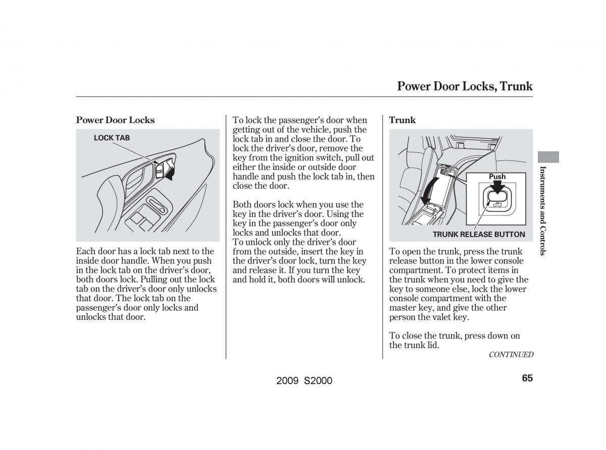 Honda S2000 AP2 owners manual / page 68