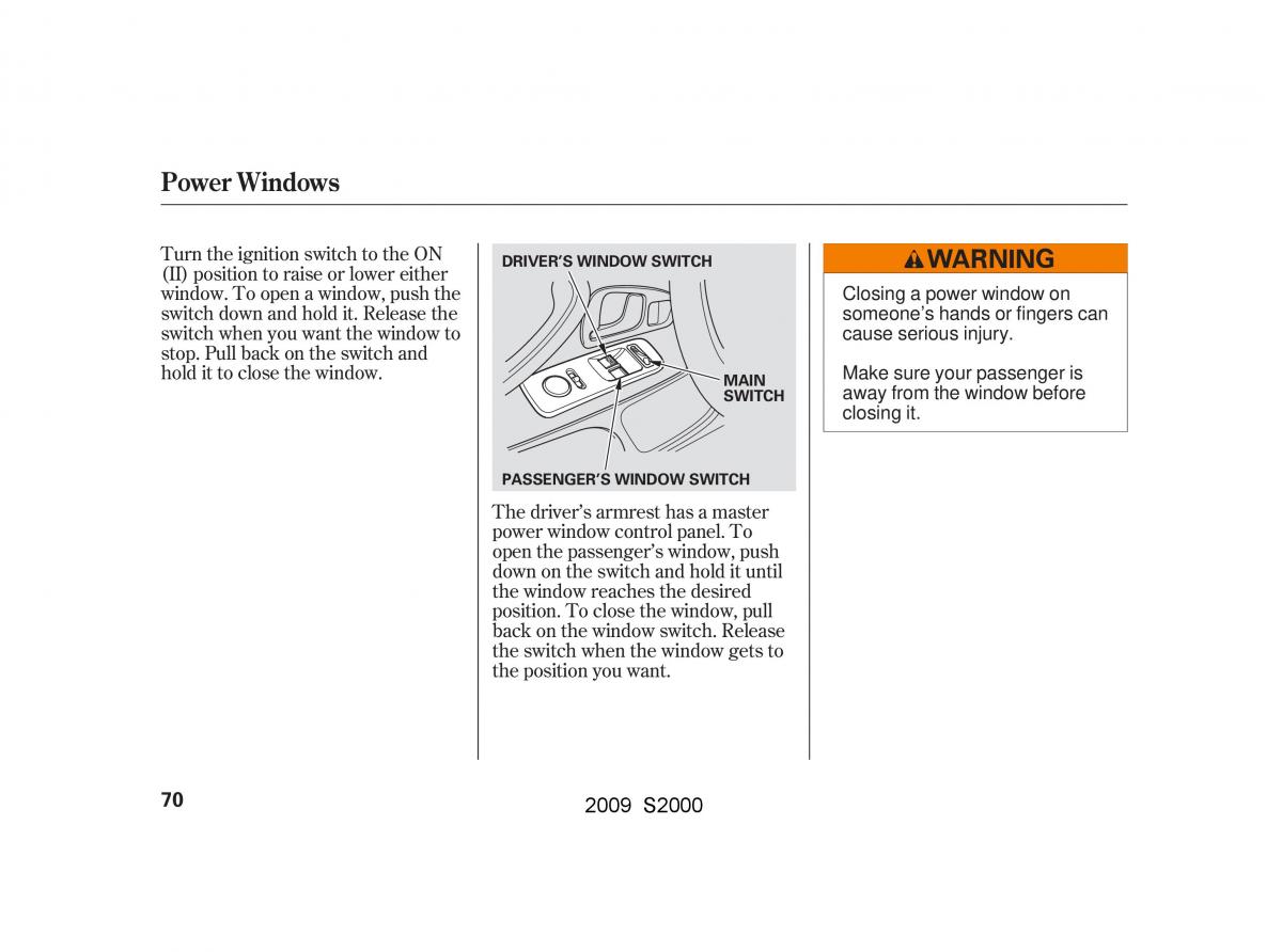 Honda S2000 AP2 owners manual / page 73