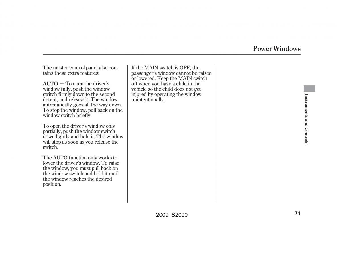 Honda S2000 AP2 owners manual / page 74