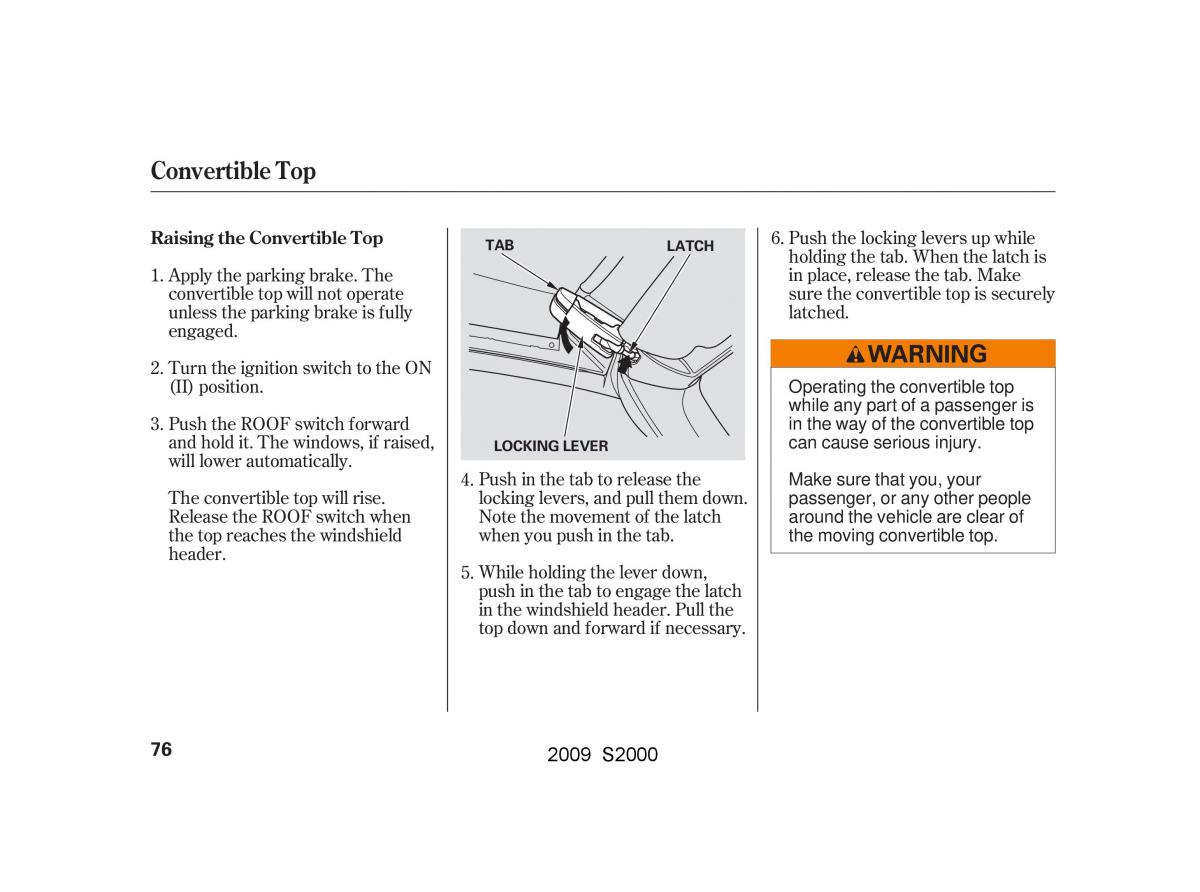 Honda S2000 AP2 owners manual / page 79