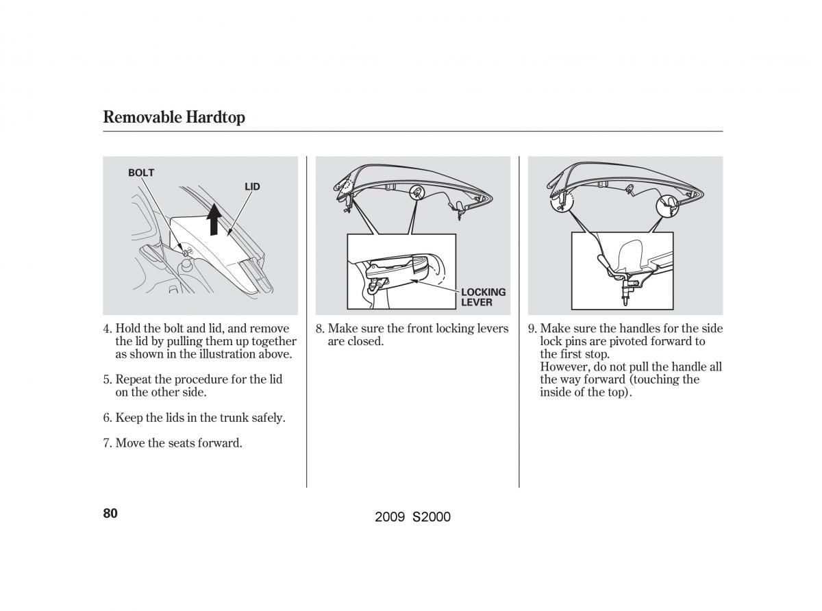 Honda S2000 AP2 owners manual / page 83