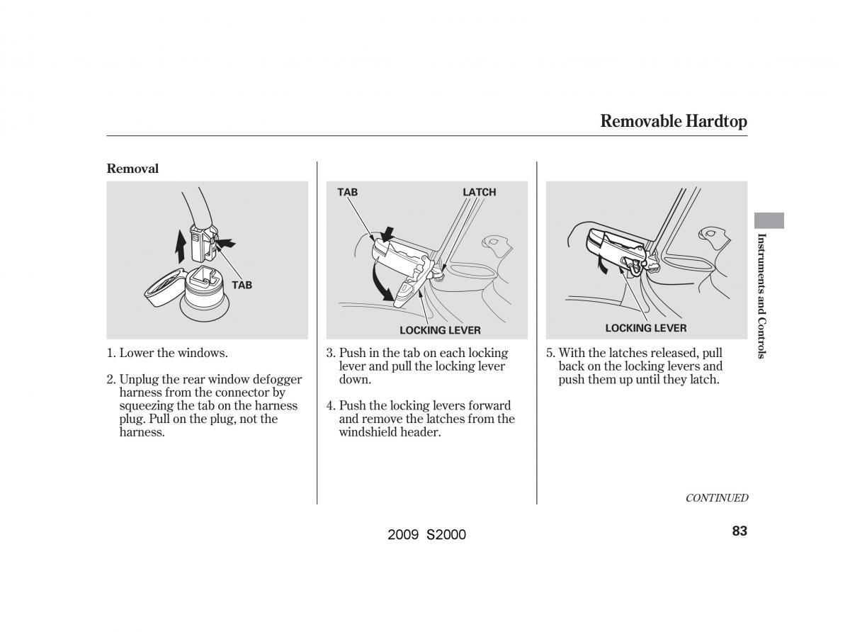 Honda S2000 AP2 owners manual / page 86