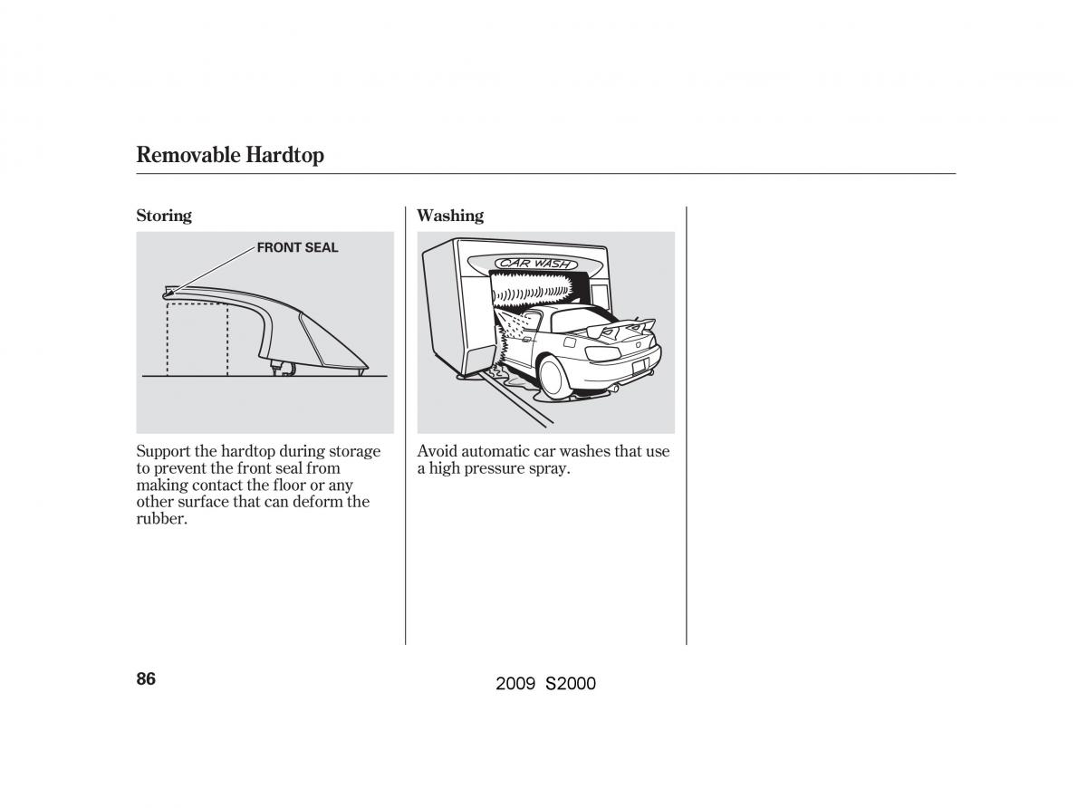 Honda S2000 AP2 owners manual / page 89