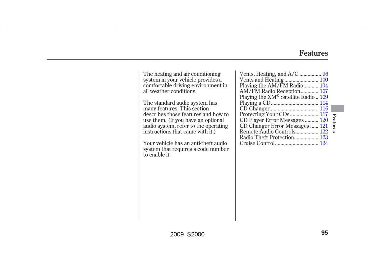 Honda S2000 AP2 owners manual / page 98