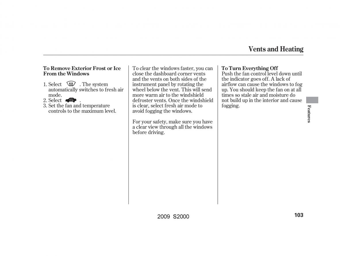 Honda S2000 AP2 owners manual / page 106