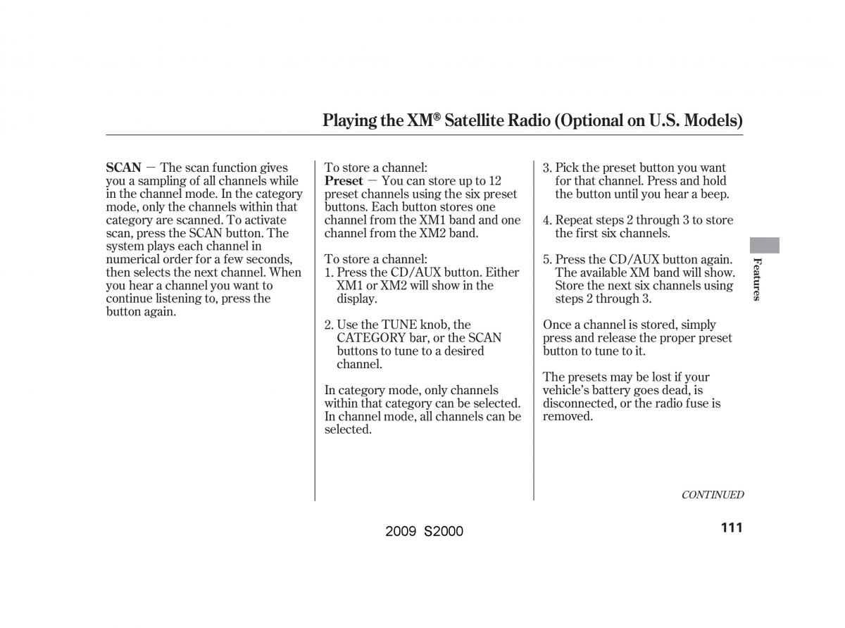 Honda S2000 AP2 owners manual / page 114