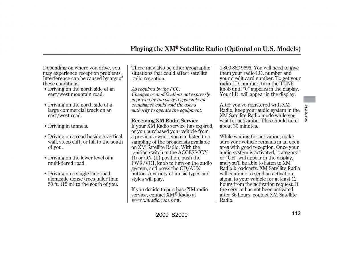 Honda S2000 AP2 owners manual / page 116