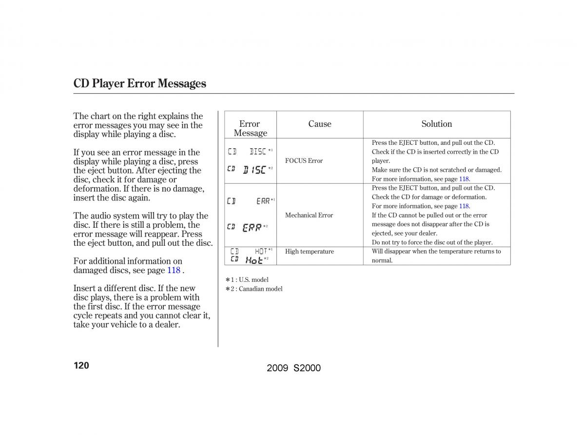 Honda S2000 AP2 owners manual / page 123