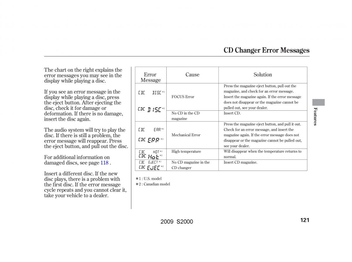 Honda S2000 AP2 owners manual / page 124