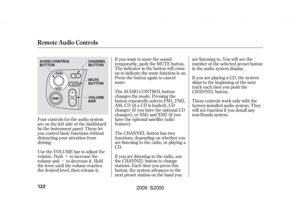 Honda S2000 AP2 owners manual / page 125