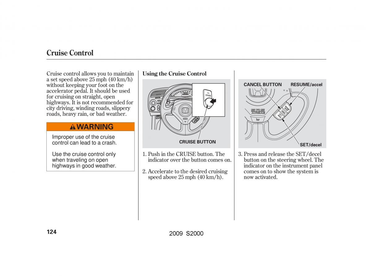 Honda S2000 AP2 owners manual / page 127