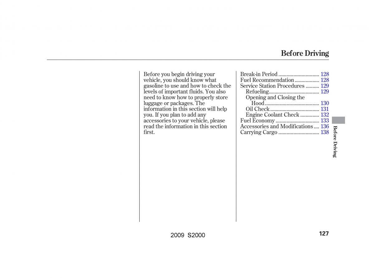 Honda S2000 AP2 owners manual / page 130