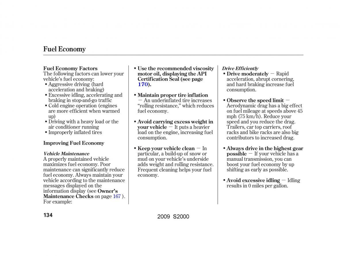 Honda S2000 AP2 owners manual / page 137