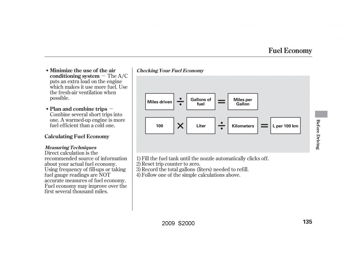 Honda S2000 AP2 owners manual / page 138