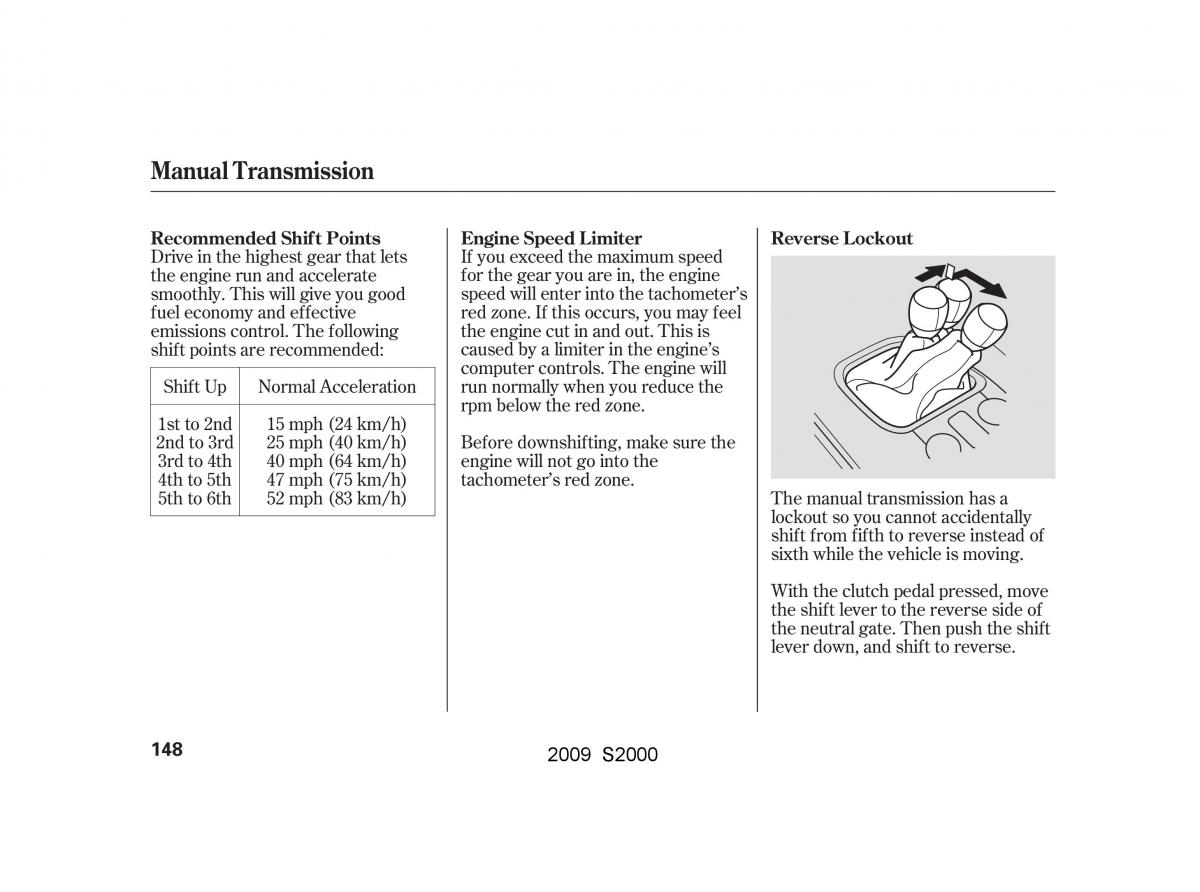 Honda S2000 AP2 owners manual / page 151