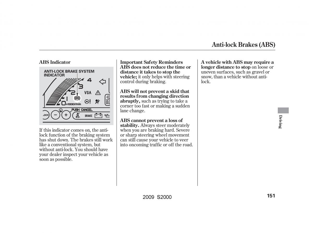 Honda S2000 AP2 owners manual / page 154