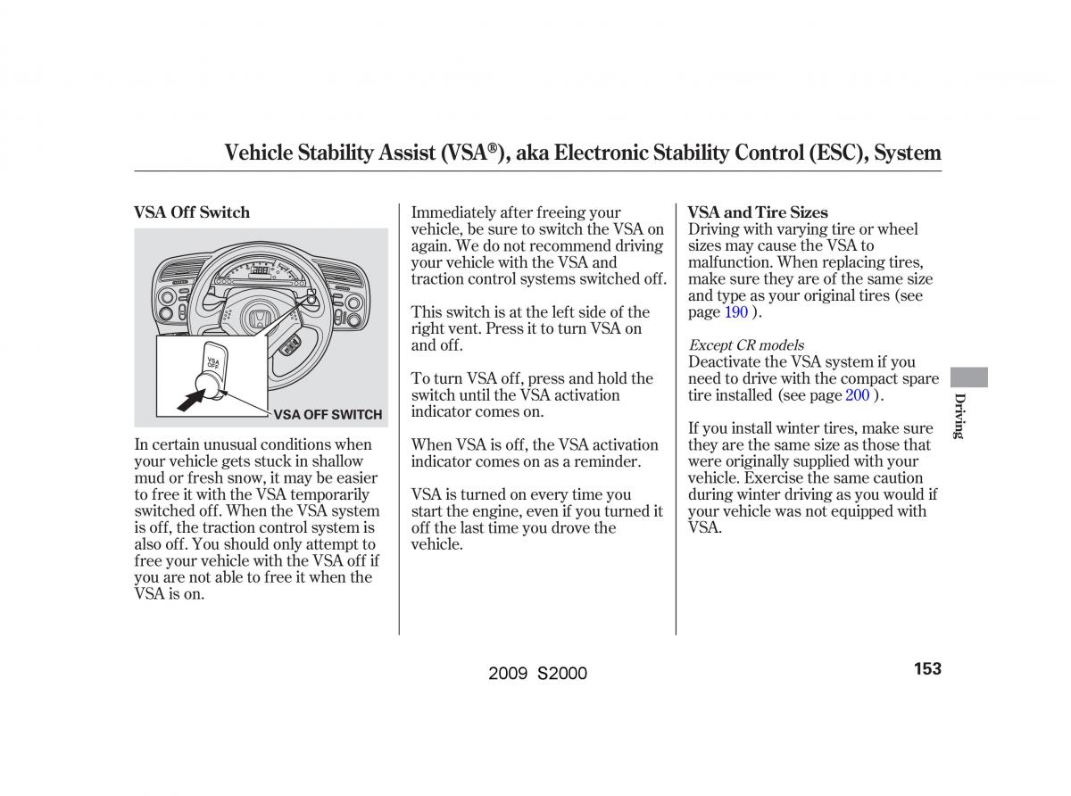 Honda S2000 AP2 owners manual / page 156