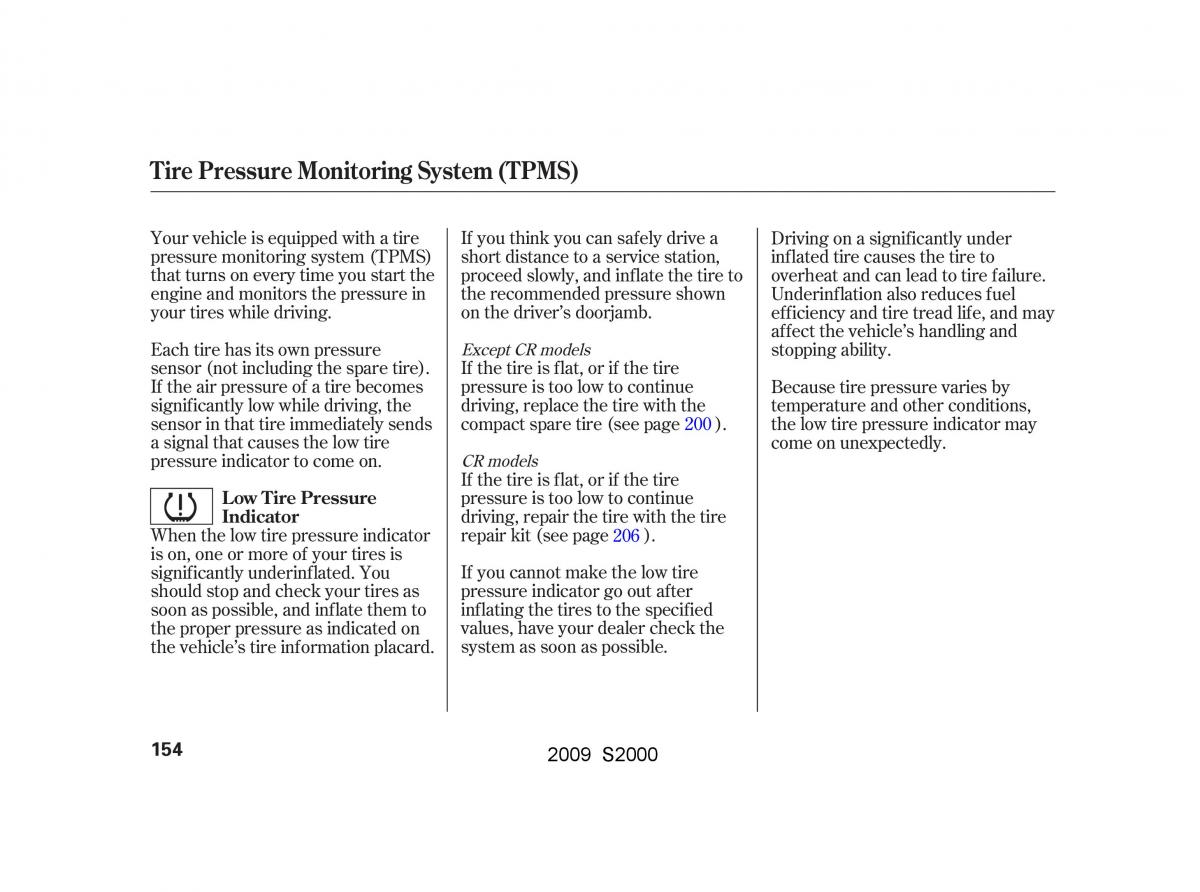 Honda S2000 AP2 owners manual / page 157