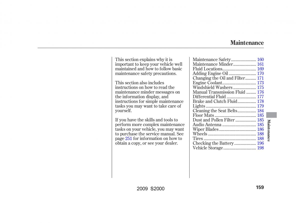 Honda S2000 AP2 owners manual / page 162