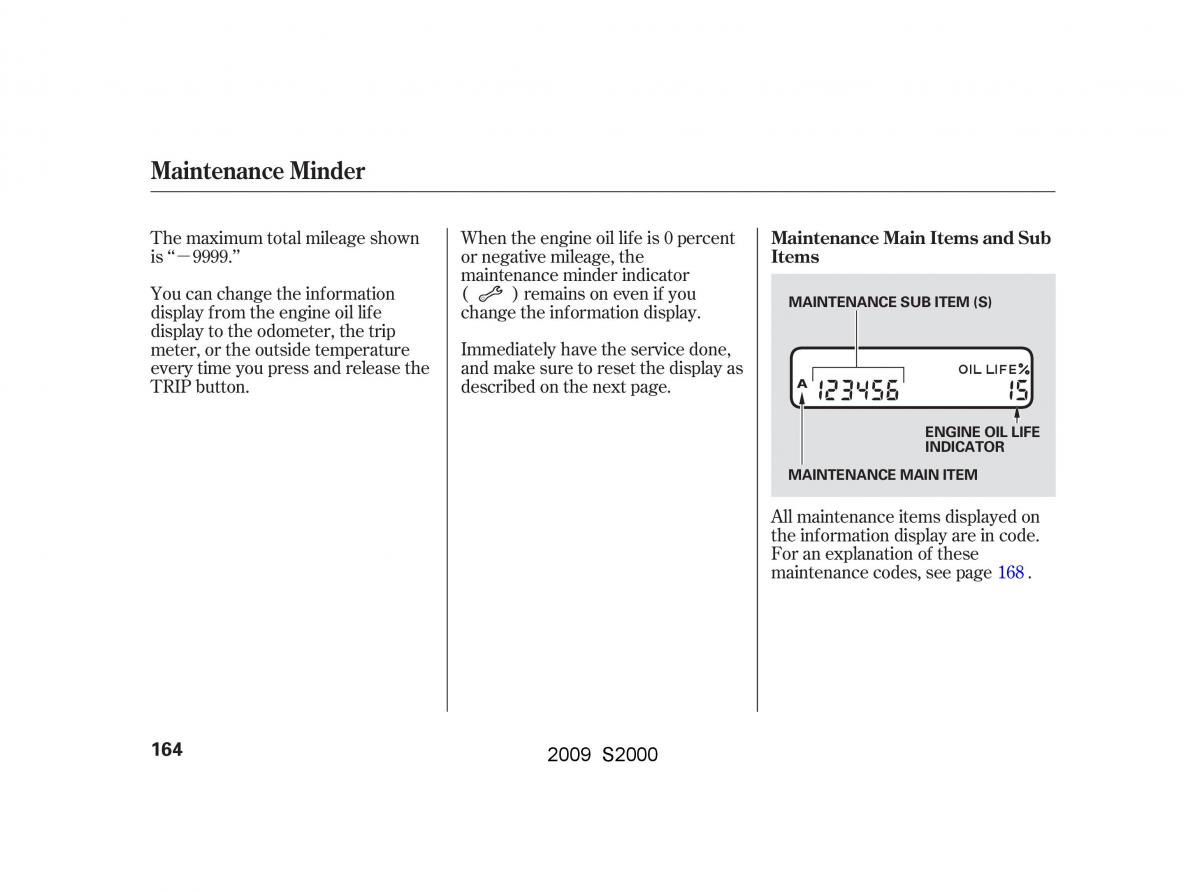 Honda S2000 AP2 owners manual / page 167