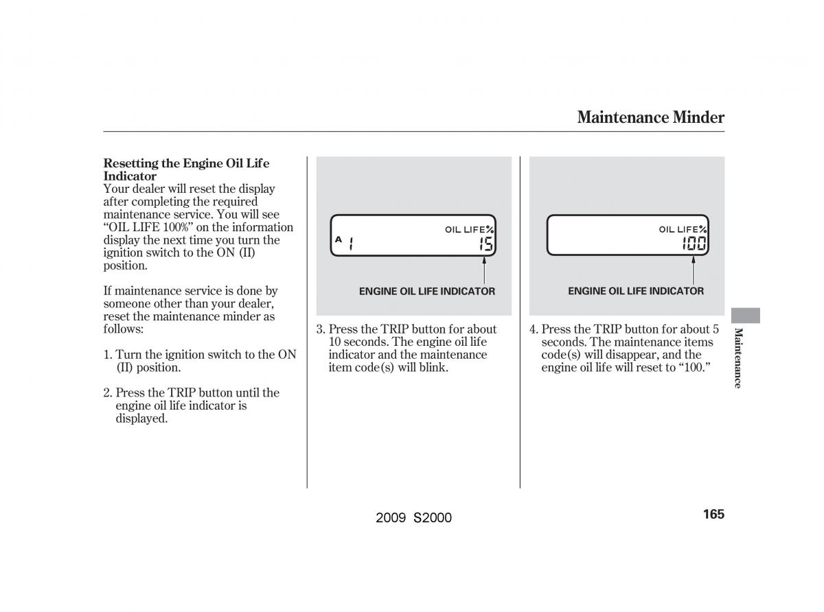 Honda S2000 AP2 owners manual / page 168