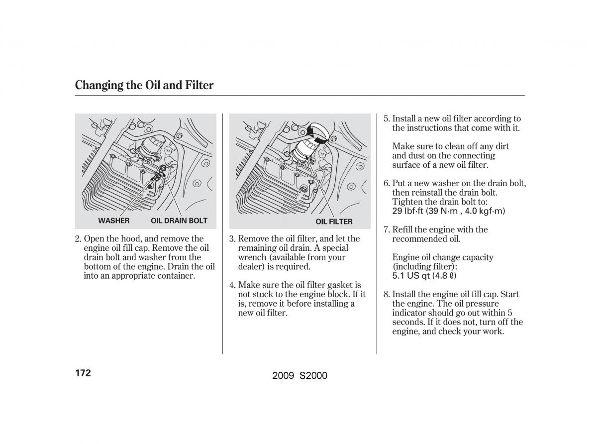 Honda S2000 AP2 owners manual / page 175