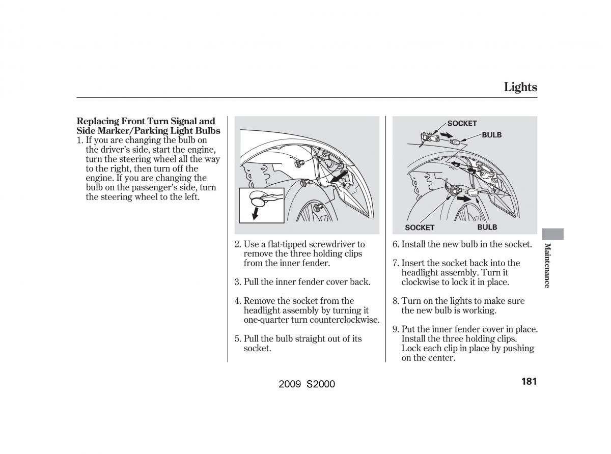 Honda S2000 AP2 owners manual / page 184