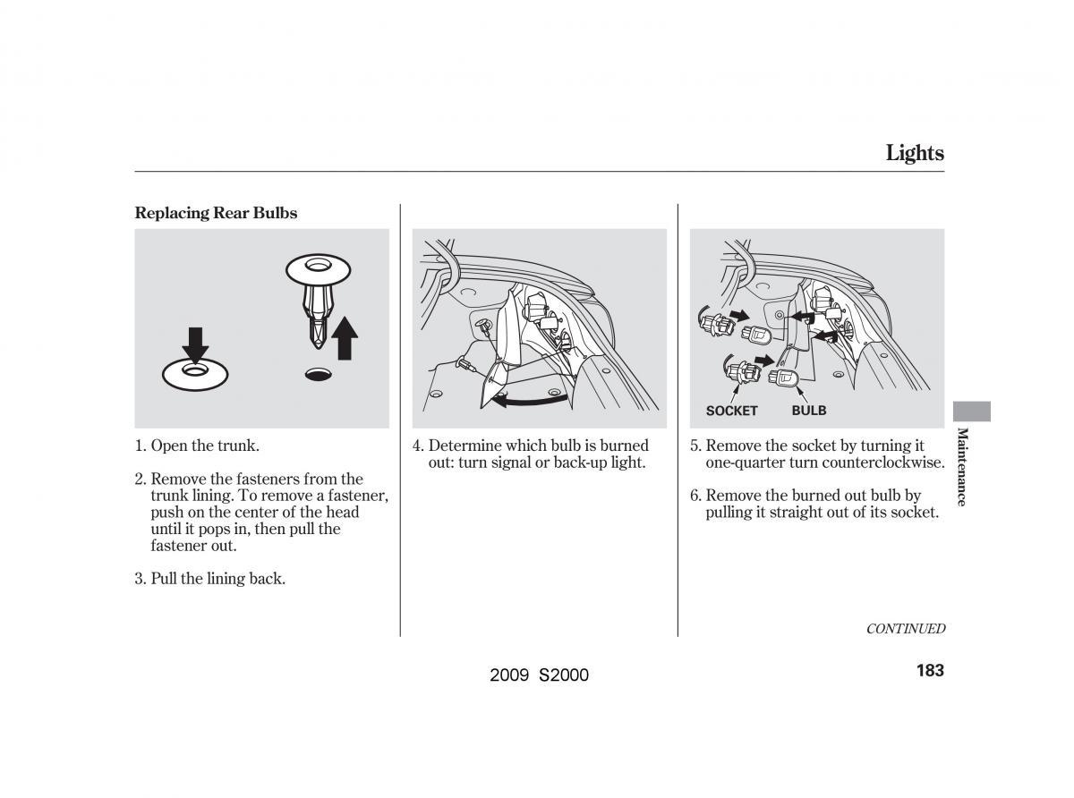 Honda S2000 AP2 owners manual / page 186