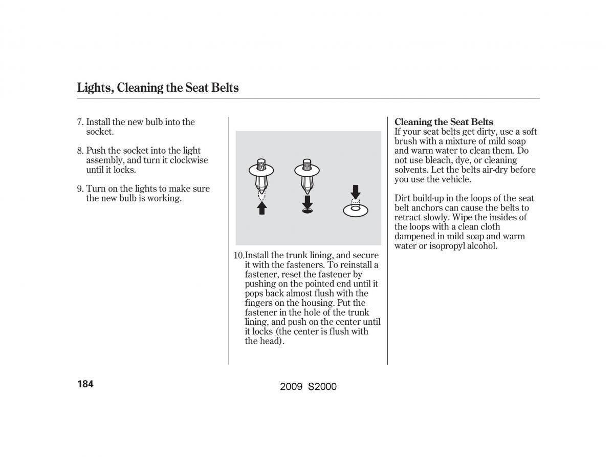 Honda S2000 AP2 owners manual / page 187