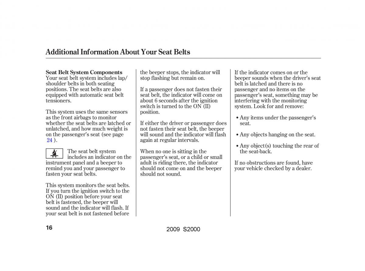 Honda S2000 AP2 owners manual / page 19