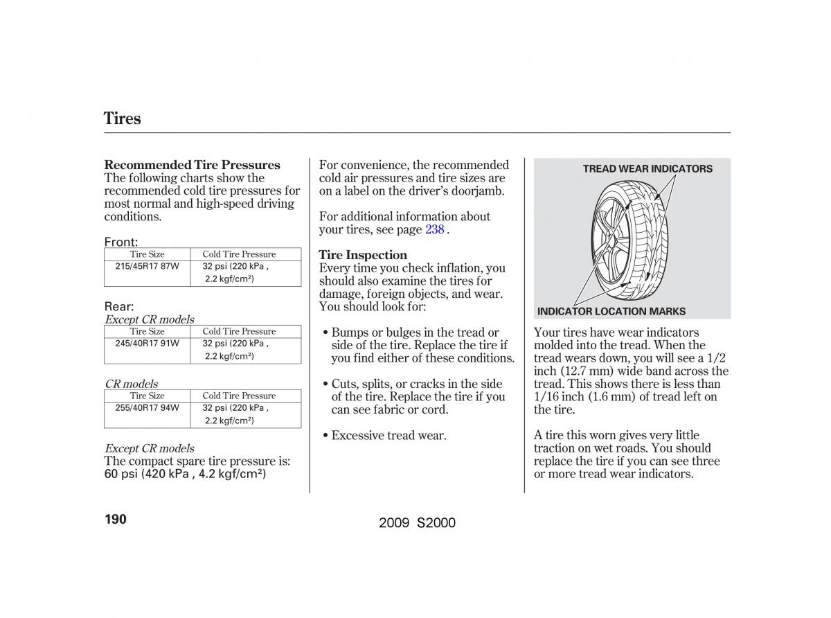 Honda S2000 AP2 owners manual / page 193