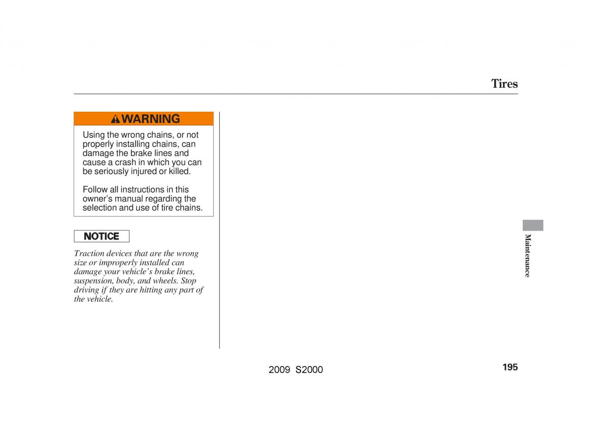 Honda S2000 AP2 owners manual / page 198