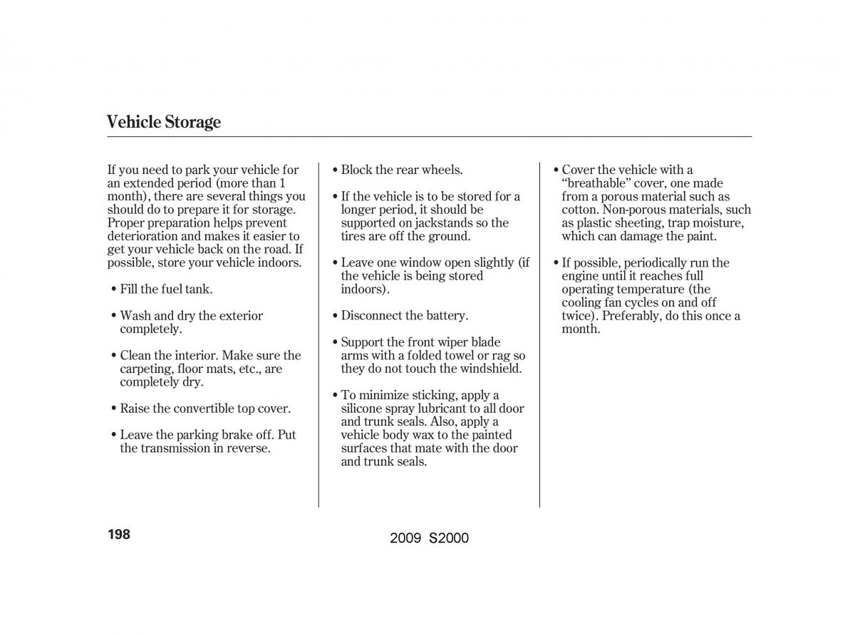 Honda S2000 AP2 owners manual / page 201