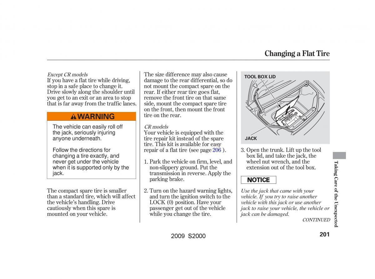 Honda S2000 AP2 owners manual / page 204