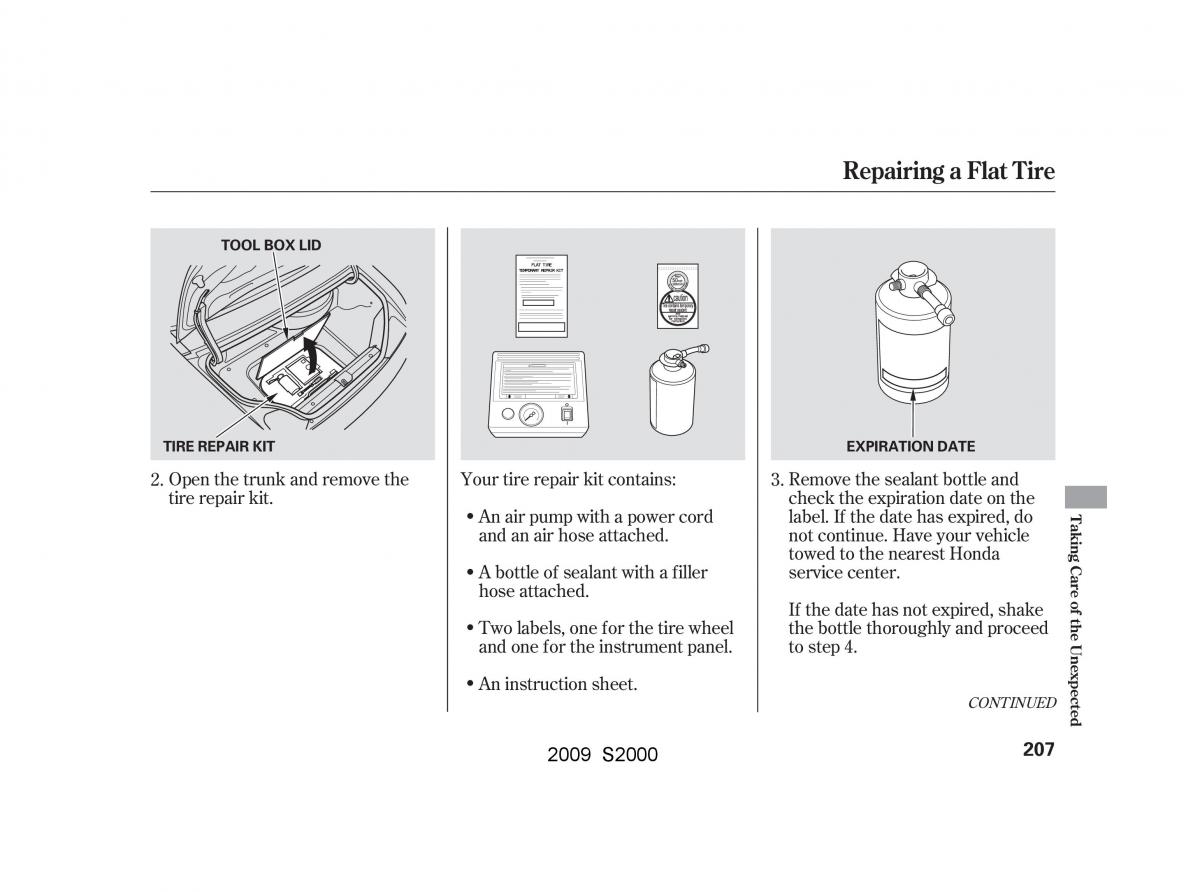 Honda S2000 AP2 owners manual / page 210