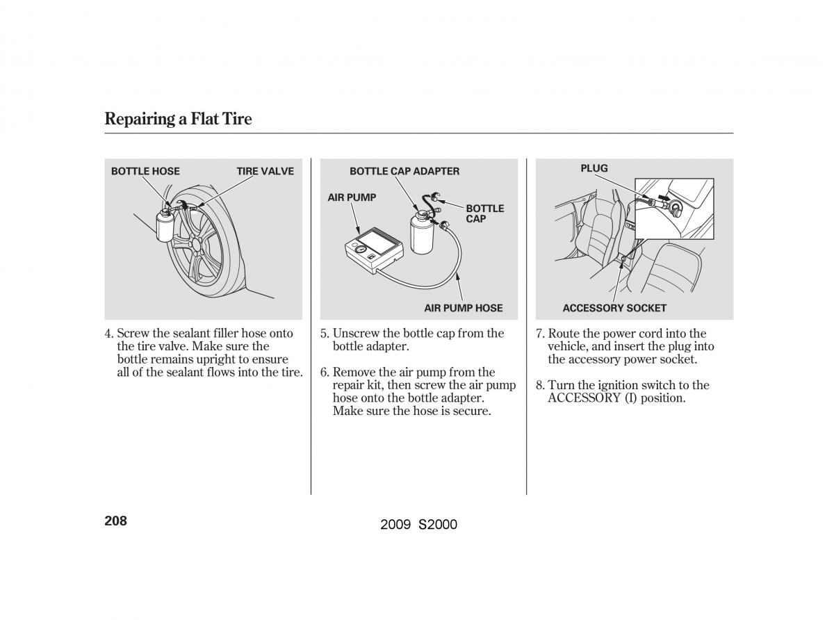 Honda S2000 AP2 owners manual / page 211