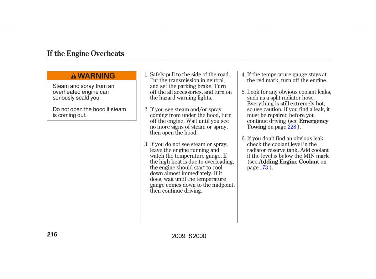 Honda S2000 AP2 owners manual / page 219