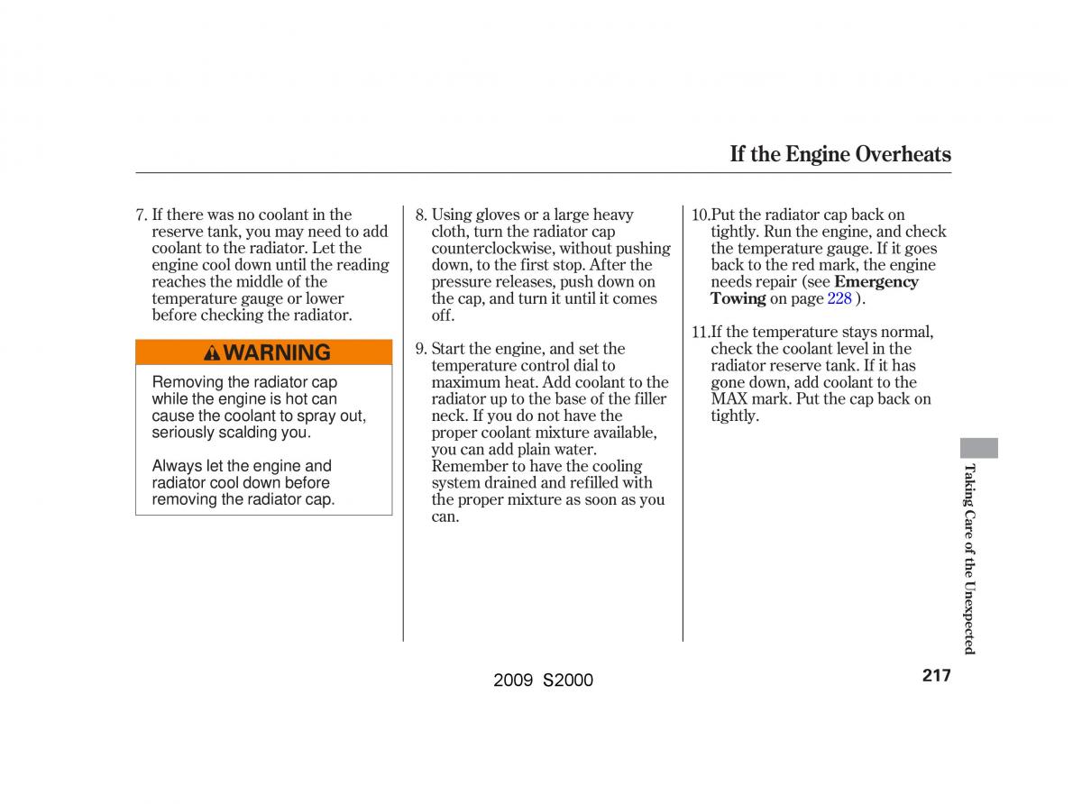 Honda S2000 AP2 owners manual / page 220