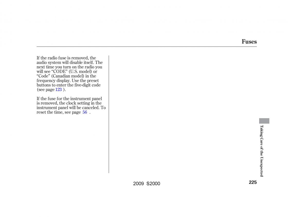 Honda S2000 AP2 owners manual / page 228