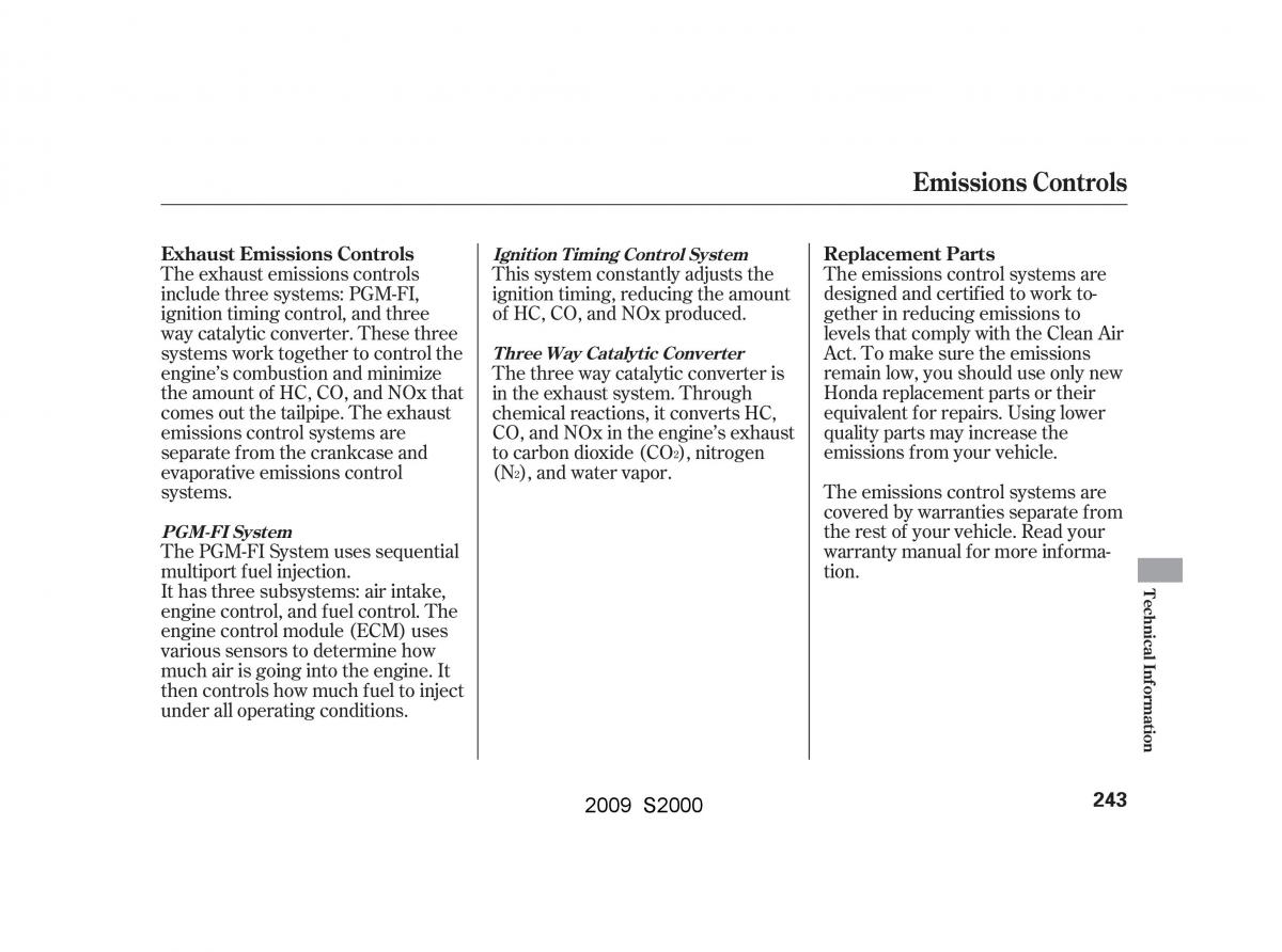 Honda S2000 AP2 owners manual / page 246