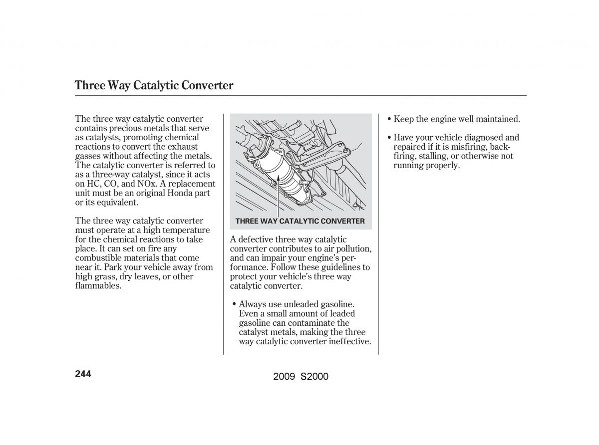 Honda S2000 AP2 owners manual / page 247