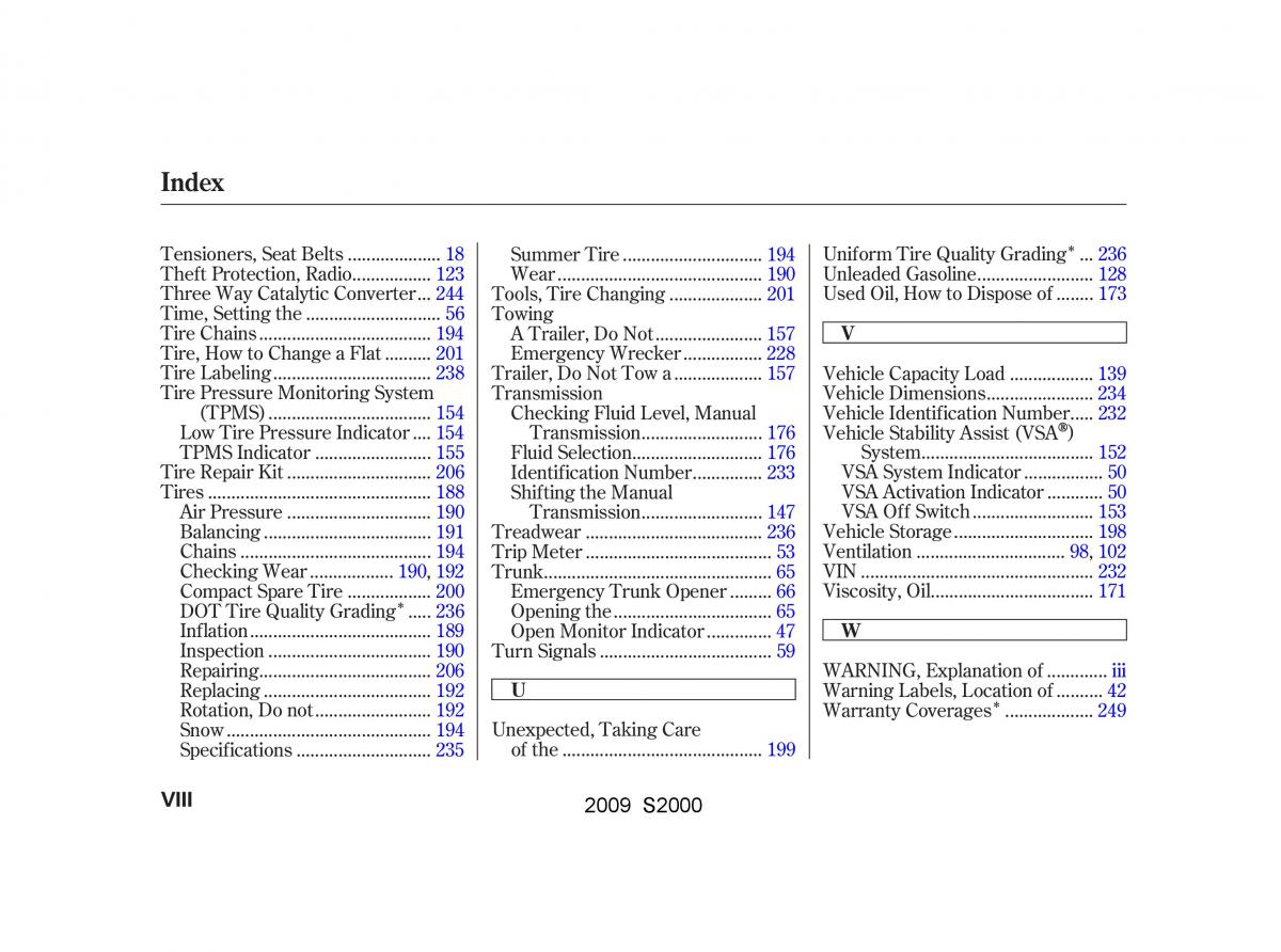 Honda S2000 AP2 owners manual / page 263