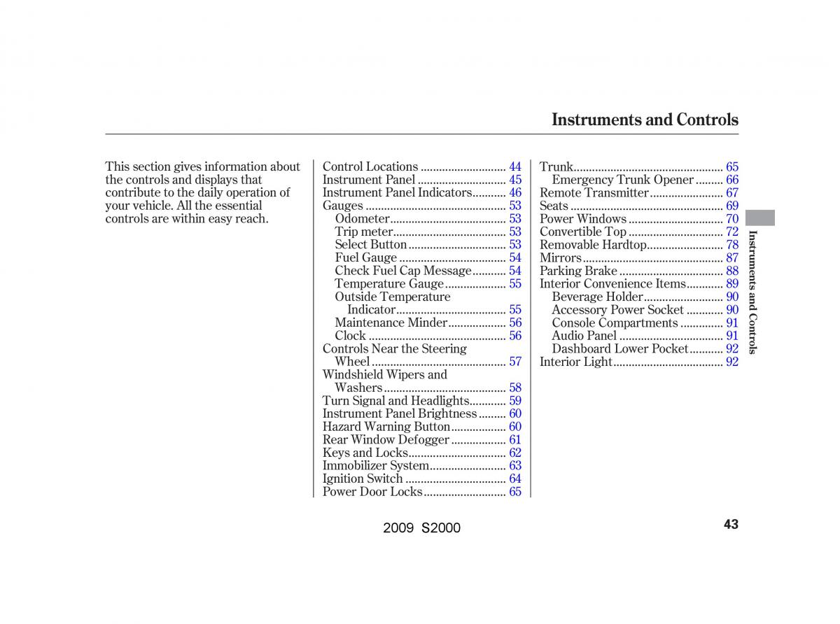 Honda S2000 AP2 owners manual / page 46