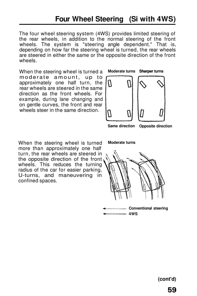 Honda Prelude III 3 owners manual / page 59