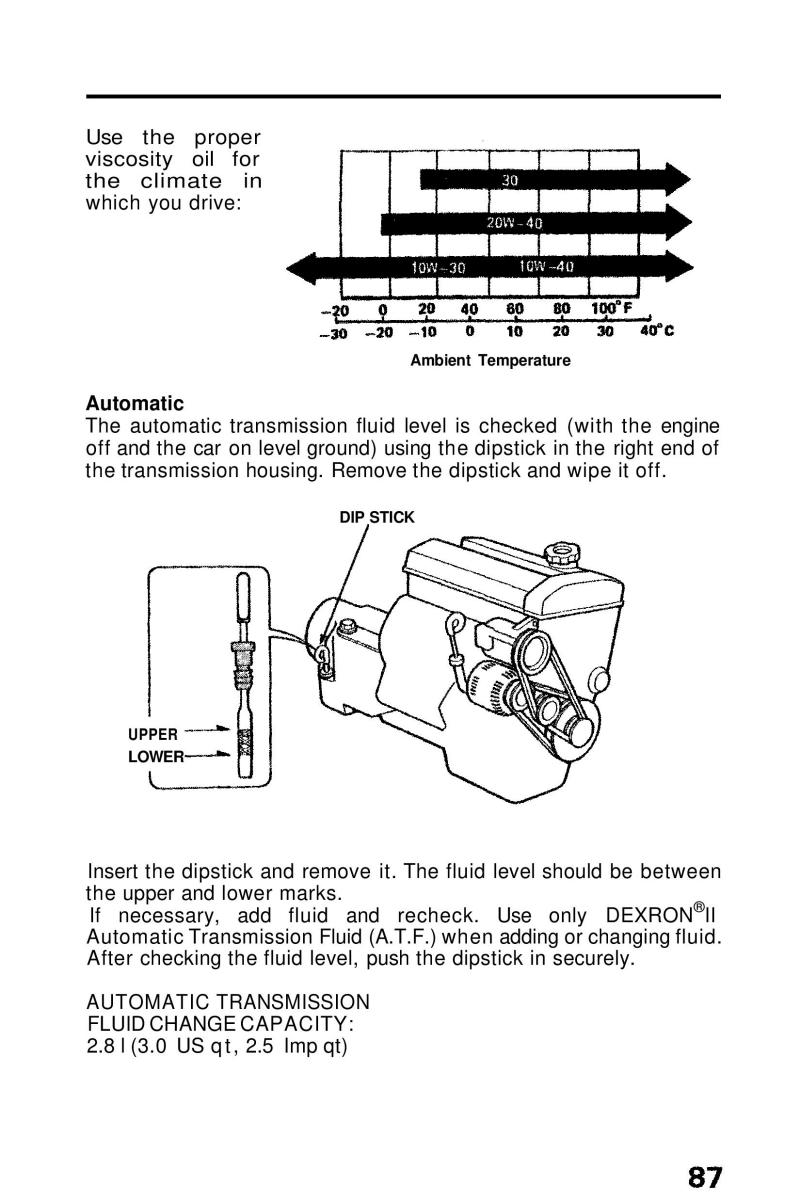 Honda Prelude III 3 owners manual / page 87