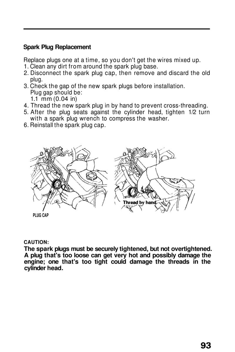 Honda Prelude III 3 owners manual / page 93