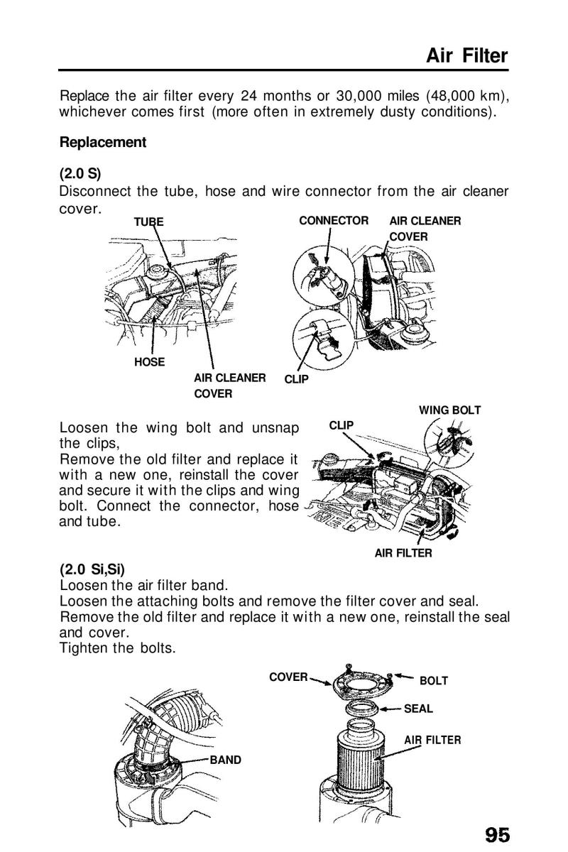 Honda Prelude III 3 owners manual / page 95